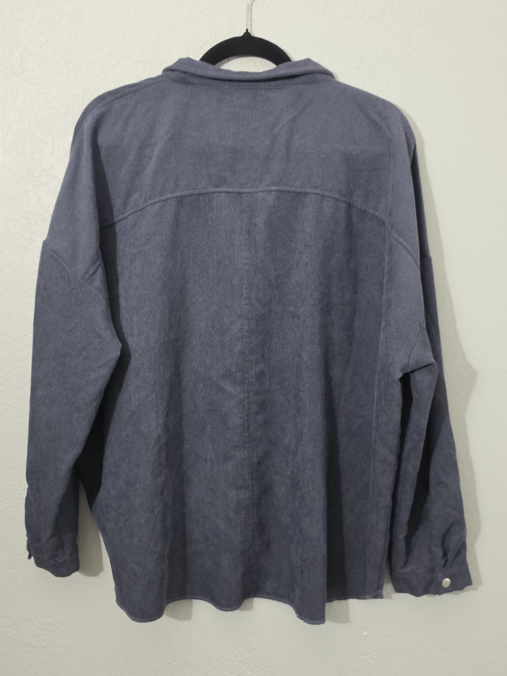 BP. Oversized Corduroy Shirt Jacket Grey Odyssey Snap Buttons Womens Small - Picture 8 of 9